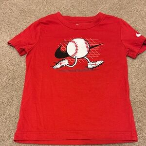 Nike Kids Red Baseball Graphic Tee